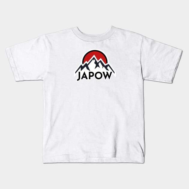 JAPOW Japan Powder Snow Snowboard Sticker | Burton Nitro Capita Vans Kids T-Shirt by susugroo